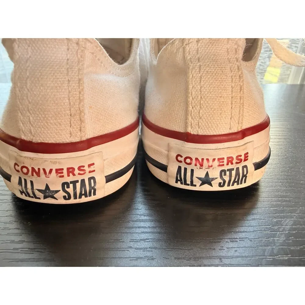 Converse All Star Low Top Sneakers Youth Size 1.5 White Canvas Lace Up Shoes